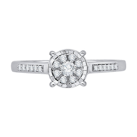 KATARINA 1/6 cttw Diamond Halo Cluster Ring