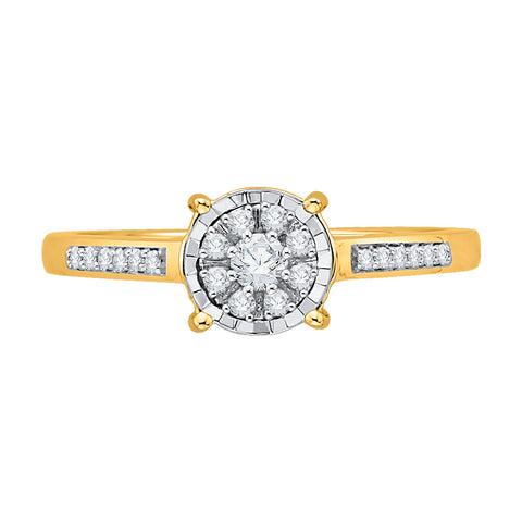 KATARINA 1/6 cttw Diamond Halo Cluster Ring