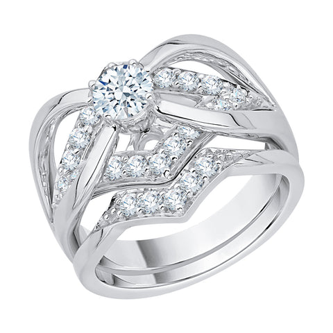 KATARINA 1 1/8 cttw Diamond Infinity Split Shank Bridal Set