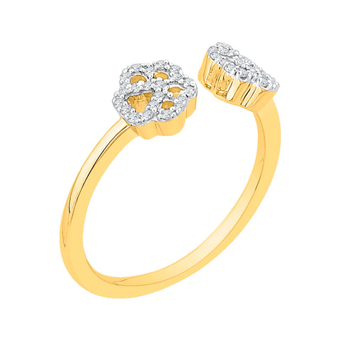 KATARINA 1/8 cttw Diamond Dog Paw Cuff Ring