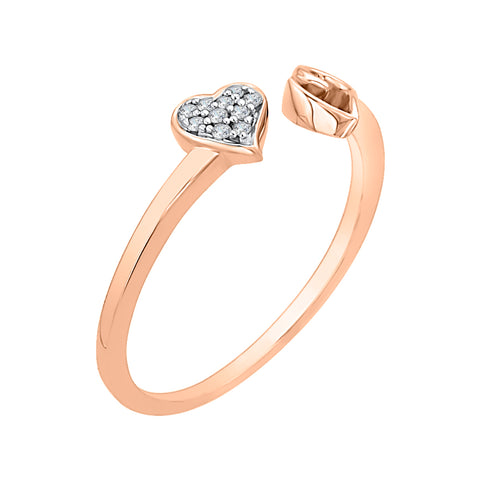 KATARINA 1/20 cttw Diamond Cluster Heart Cuff Ring