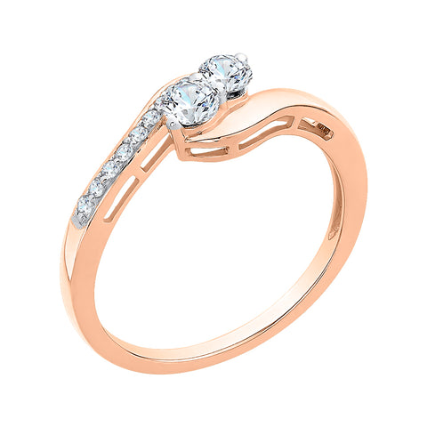 KATARINA 1/4 cttw Diamond Bypass Promise Ring