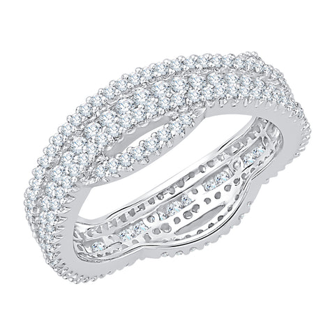KATARINA 1 1/3 cttw Diamond Waves Infinity Eternity Ring