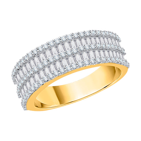 KATARINA 1 cttw Round and Baguette Cut Diamond Multirow Ring