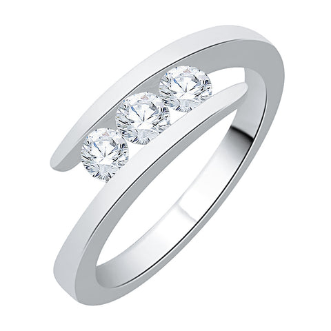 KATARINA 1/2 cttw Three Stone Diamond Bypass Ring