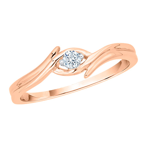 KATARINA 1/10 cttw Diamond Bypass Solitaire Promise Ring