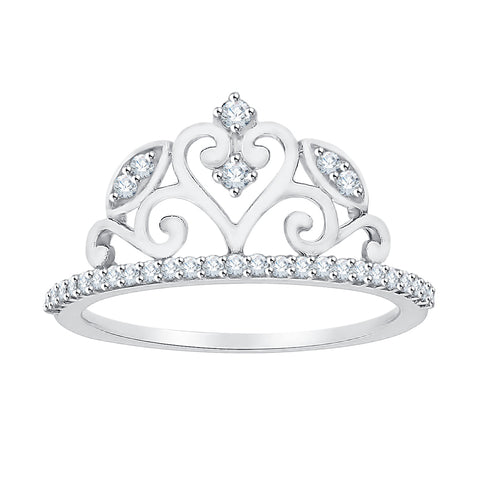KATARINA 1/5 cttw Diamond Heart Crown Ring