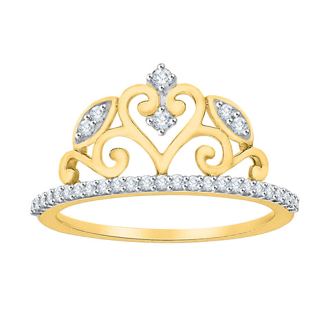 KATARINA 1/5 cttw Diamond Heart Crown Ring