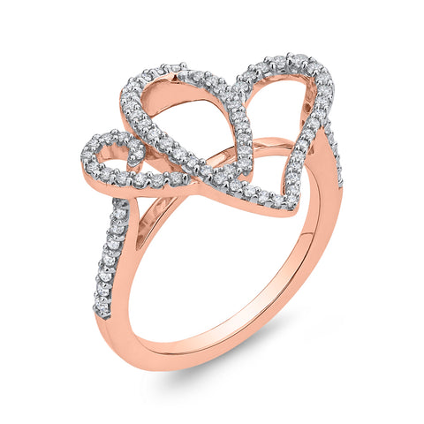 KATARINA 3/8 cttw Diamond Intertwined Heart Ring