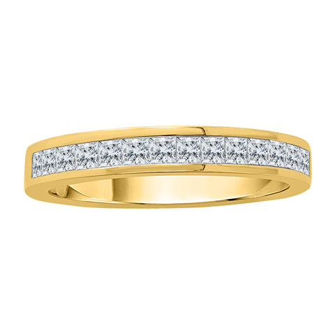 KATARINA 3/4 cttw Princess Cut Diamond Channel Set Wedding Band