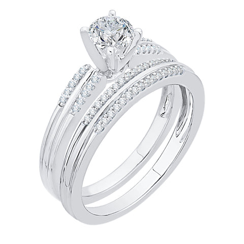 KATARINA 2/3 cttw Diamond Two Row Bridal Set