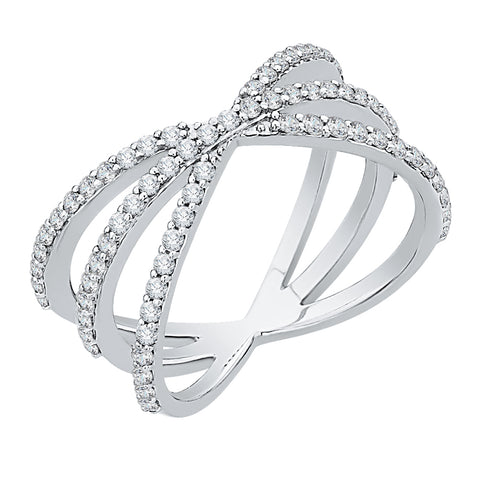 KATARINA 5/8 cttw Diamond Criss Cross Orbit Ring