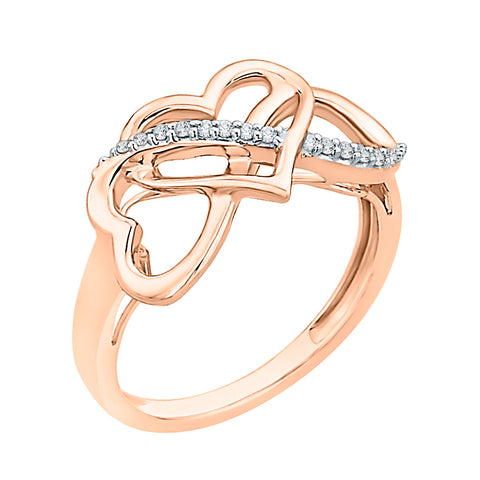 KATARINA 1/20 cttw Diamond Intertwined Infinity and Heart Ring