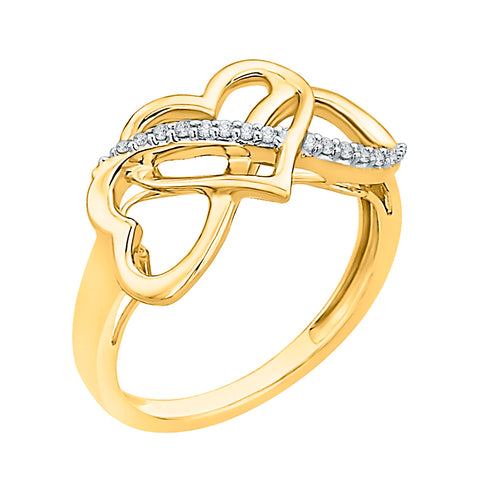 KATARINA 1/20 cttw Diamond Intertwined Infinity and Heart Ring