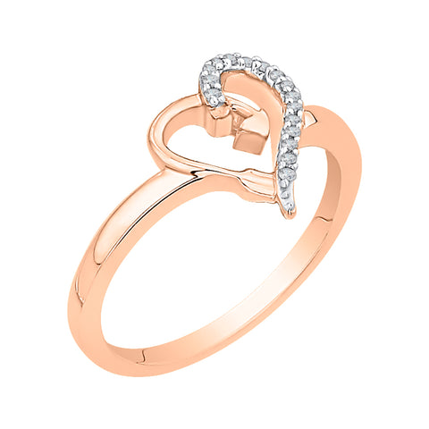 KATARINA 1/20 cttw Diamond Curved Arrow and Heart Ring