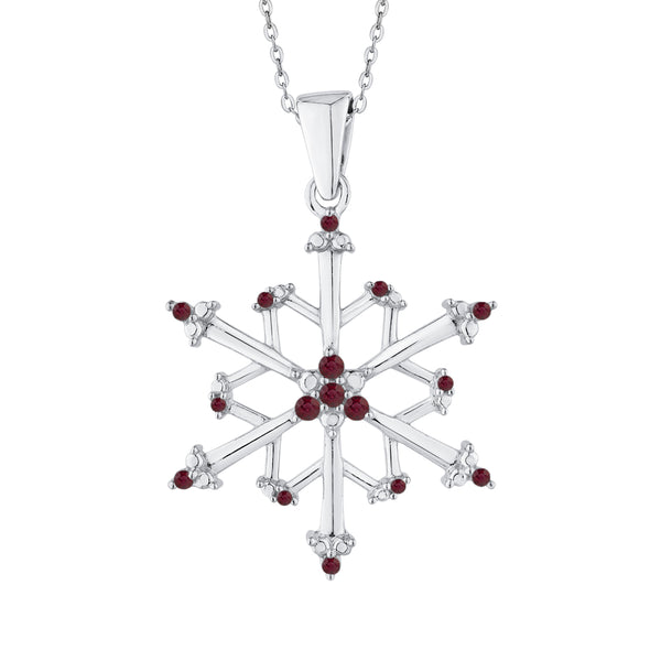 14K White Gold~Ruby, 10K White Gold~Ruby, Sterling Silver~Ruby