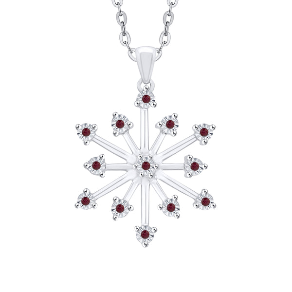 14K White Gold~Ruby, 10K White Gold~Ruby, Sterling Silver~Ruby
