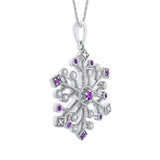 14K White Gold~Amethyst, 10K White Gold~Amethyst,Sterling Silver~Amethyst