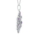 14K White Gold~Amethyst, 10K White Gold~Amethyst,Sterling Silver~Amethyst