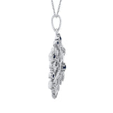 14K White Gold~Blue Sapphire, 10K White Gold~Blue Sapphire,Sterling Silver~Blue Sapphire