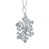 14K White Gold~Blue-Topaz, 10K White Gold~Blue-Topaz,Sterling Silver~Blue-Topaz
