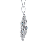 14K White Gold~Blue-Topaz, 10K White Gold~Blue-Topaz,Sterling Silver~Blue-Topaz