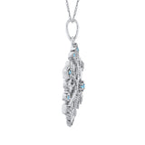 14K White Gold~Blue-Topaz, 10K White Gold~Blue-Topaz,Sterling Silver~Blue-Topaz