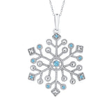 14K White Gold~Blue Topaz, 10K White Gold~Blue Topaz, Sterling Silver~Blue Topaz