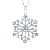 14K White Gold~Blue Topaz, 10K White Gold~Blue Topaz, Sterling Silver~Blue Topaz