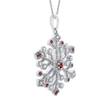 14K White Gold~Garnet, 10K White Gold~Garnet,Sterling Silver~Garnet