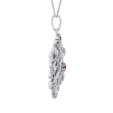 14K White Gold~Garnet, 10K White Gold~Garnet,Sterling Silver~Garnet
