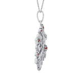14K White Gold~Garnet, 10K White Gold~Garnet,Sterling Silver~Garnet