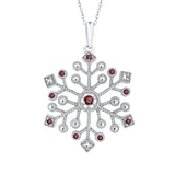 14K White Gold~Garnet, 10K White Gold~Garnet, Sterling Silver~Garnet