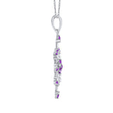 14K White Gold~Amethyst, 10K White Gold~Amethyst,Sterling Silver~Amethyst