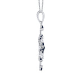 14K White Gold~Blue Sapphire, 10K White Gold~Blue Sapphire,Sterling Silver~Blue Sapphire