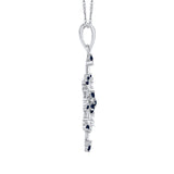 14K White Gold~Blue Sapphire, 10K White Gold~Blue Sapphire,Sterling Silver~Blue Sapphire