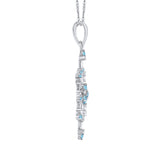 14K White Gold~Blue-Topaz, 10K White Gold~Blue-Topaz,Sterling Silver~Blue-Topaz