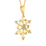 14K Yellow Gold~Blue-Topaz, 10K Yellow Gold~Blue-Topaz