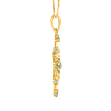 14K Yellow Gold~Blue-Topaz, 10K Yellow Gold~Blue-Topaz