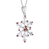 14K White Gold~Garnet, 10K White Gold~Garnet,Sterling Silver~Garnet