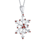14K White Gold~Garnet, 10K White Gold~Garnet,Sterling Silver~Garnet