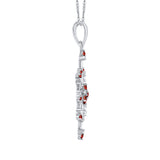 14K White Gold~Garnet, 10K White Gold~Garnet,Sterling Silver~Garnet