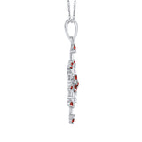 14K White Gold~Garnet, 10K White Gold~Garnet,Sterling Silver~Garnet