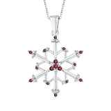 14K White Gold~Garnet, 10K White Gold~Garnet, Sterling Silver~Garnet