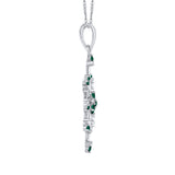 14K White Gold~Emerald, 10K White Gold~Emerald,Sterling Silver~Emerald