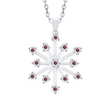 14K White Gold~Garnet, 10K White Gold~Garnet, Sterling Silver~Garnet