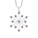 14K White Gold~Garnet, 10K White Gold~Garnet, Sterling Silver~Garnet