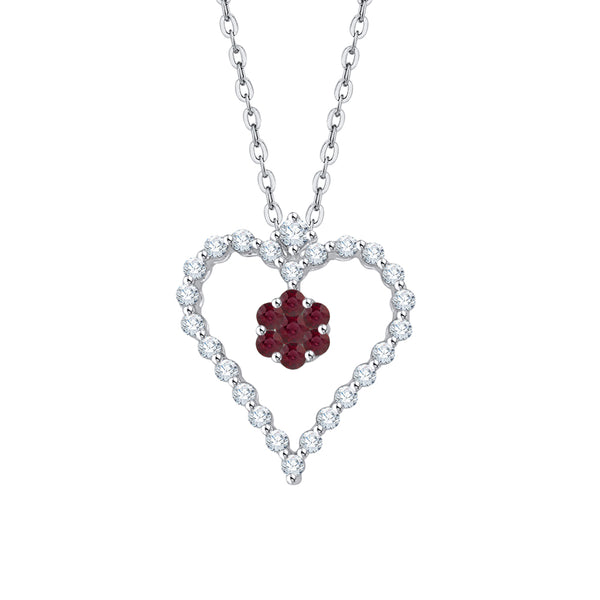14K White Gold~Ruby, 10K White Gold~Ruby,Sterling Silver~Ruby