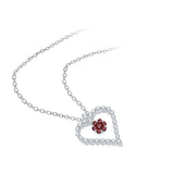 14K White Gold~Garnet, 10K White Gold~Garnet,Sterling Silver~Garnet