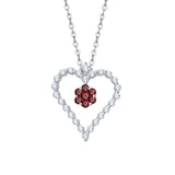 14K White Gold~Garnet, 10K White Gold~Garnet,Sterling Silver~Garnet